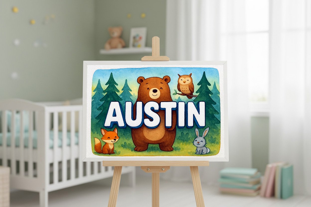 Personalized name art for Austin