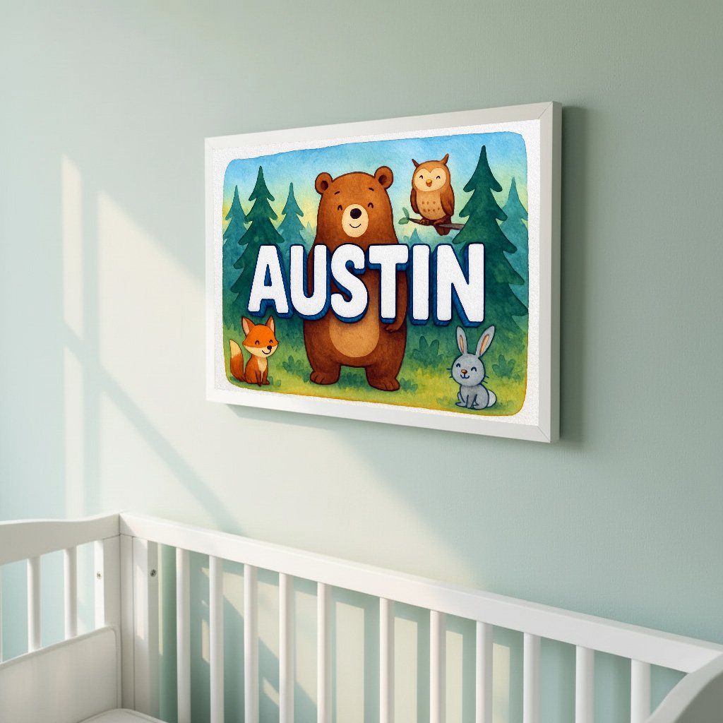 Personalized name art for Austin