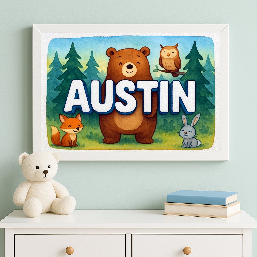 Personalized name art for Austin
