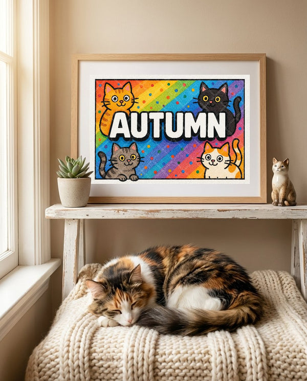 Autumn Colorful Cats Art