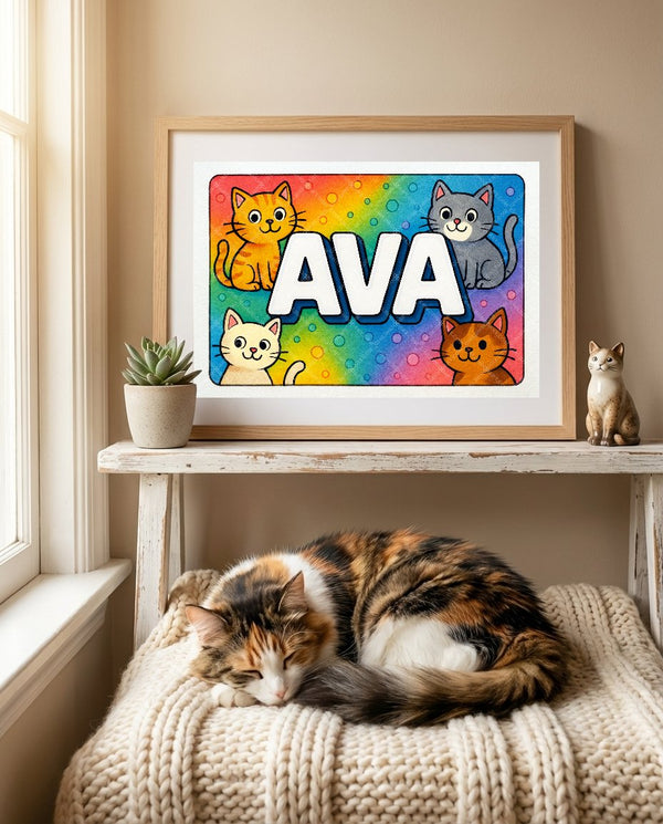 Ava Colorful Cats Art