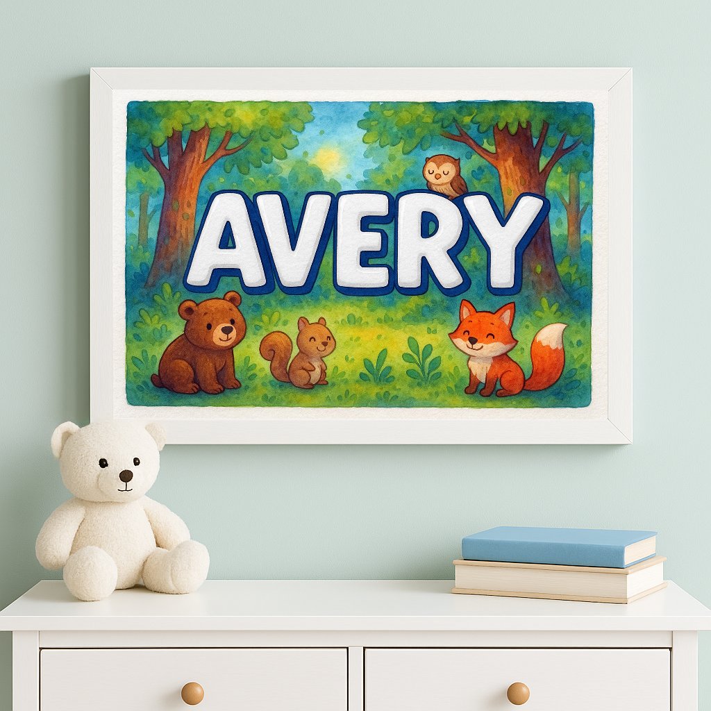 Personalized name art for Avery