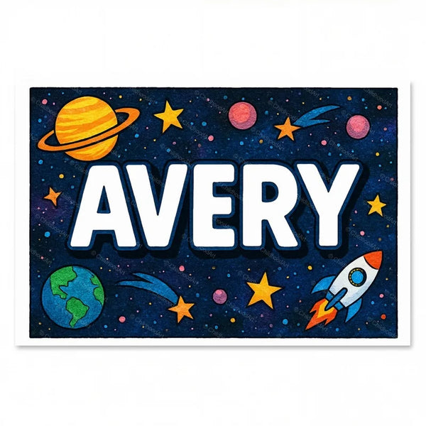 Avery Personalized Space Explorer Name Art