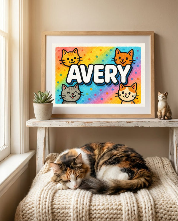Avery Colorful Cats Art