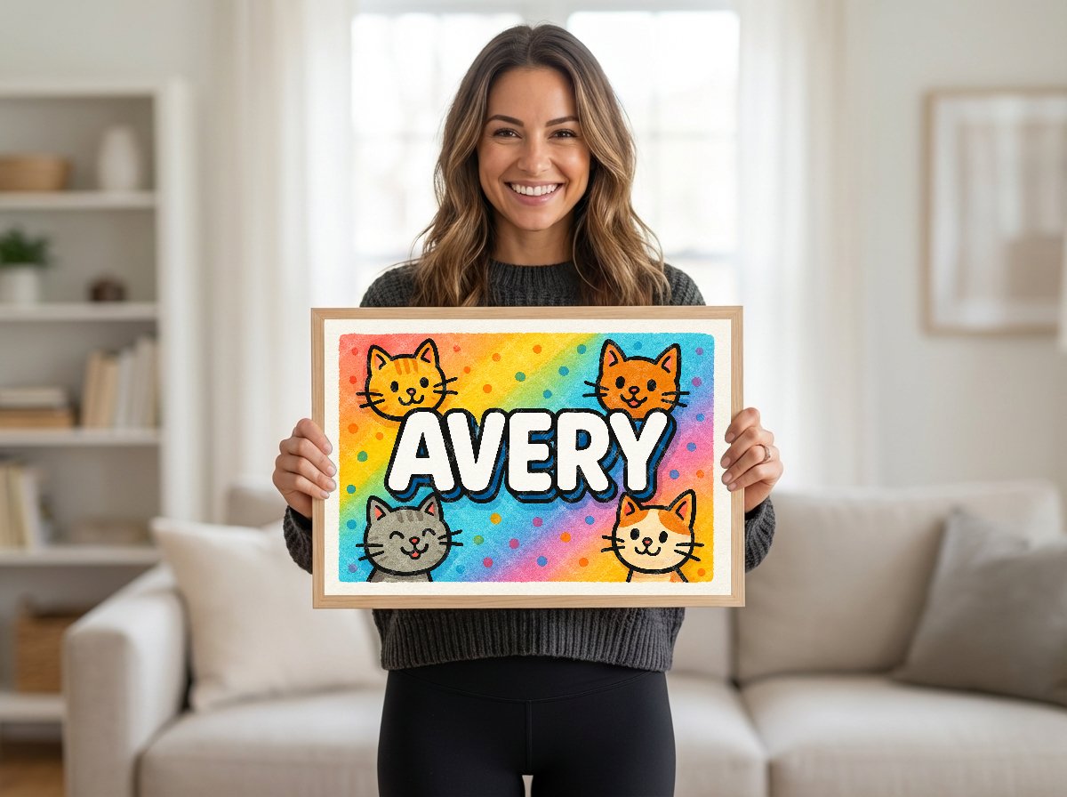 Personalized name art for Avery