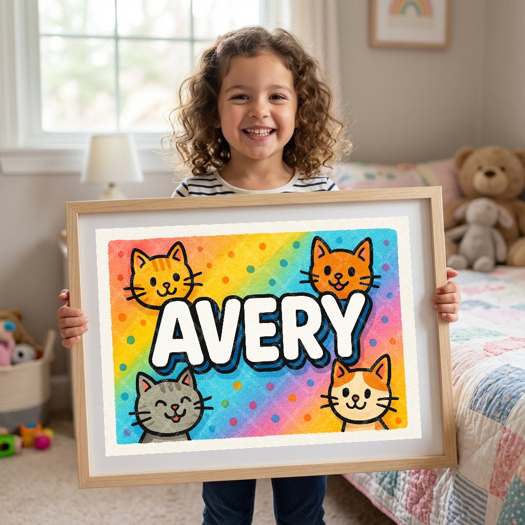 Personalized name art for Avery