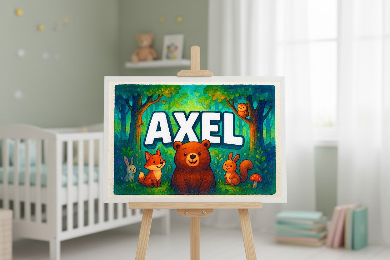 Personalized name art for Axel