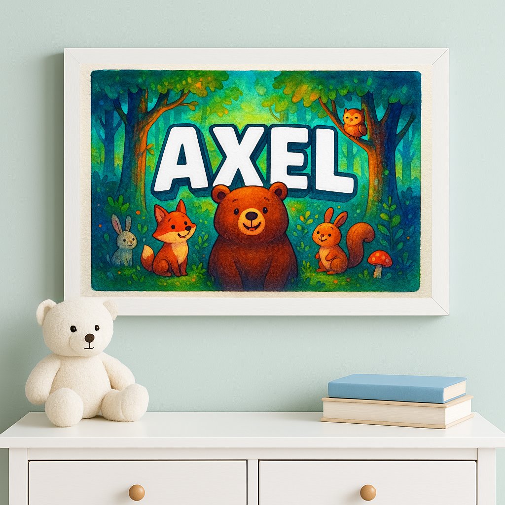 Personalized name art for Axel