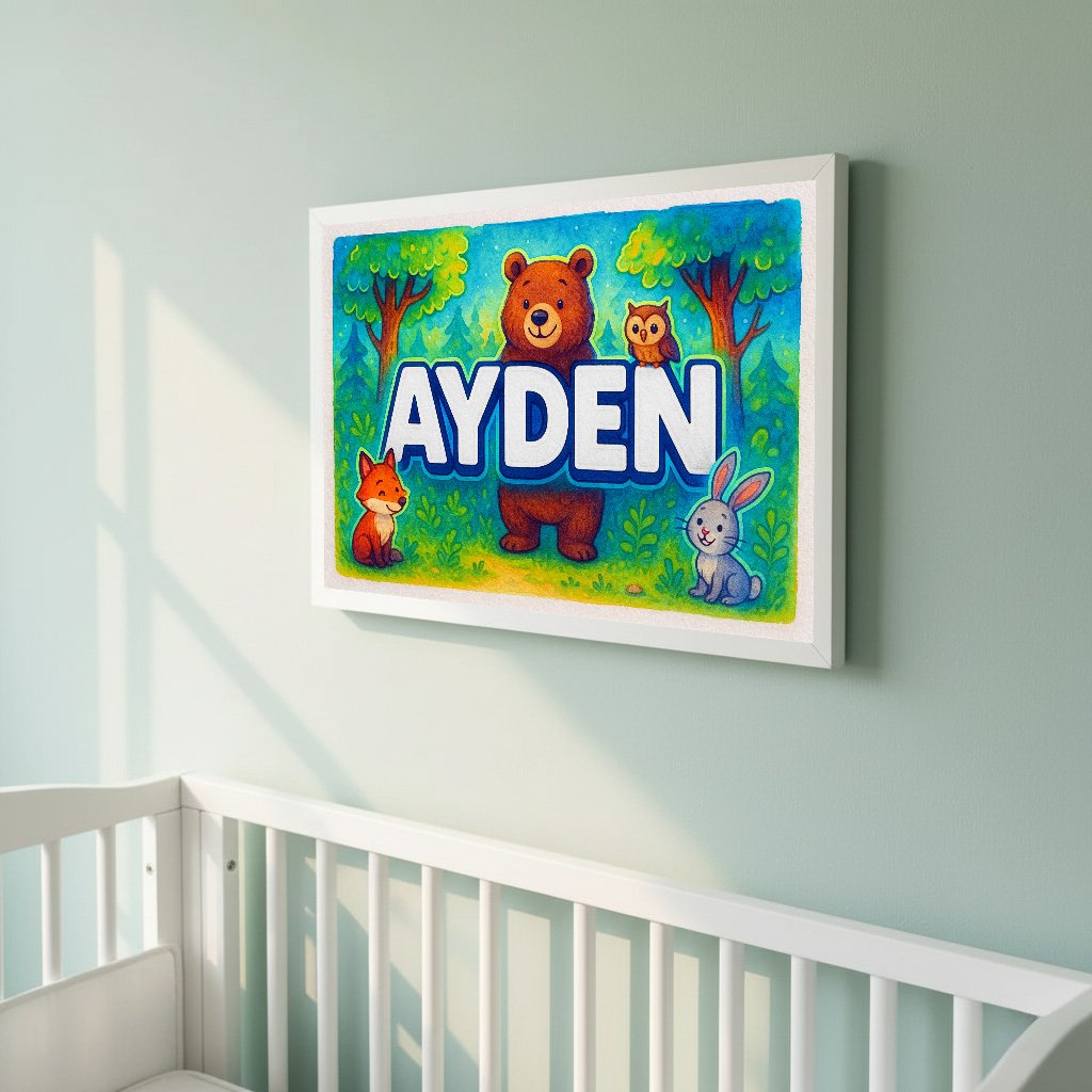 Personalized name art for Ayden