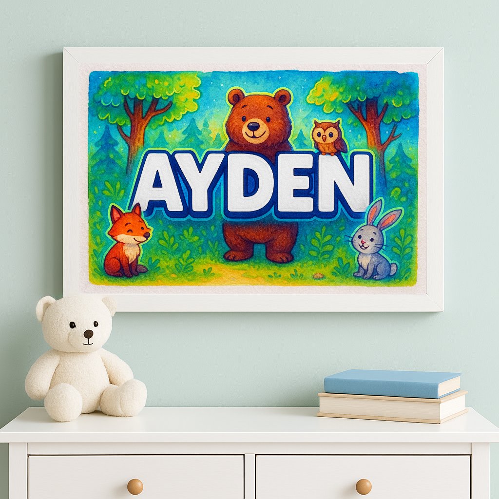 Personalized name art for Ayden
