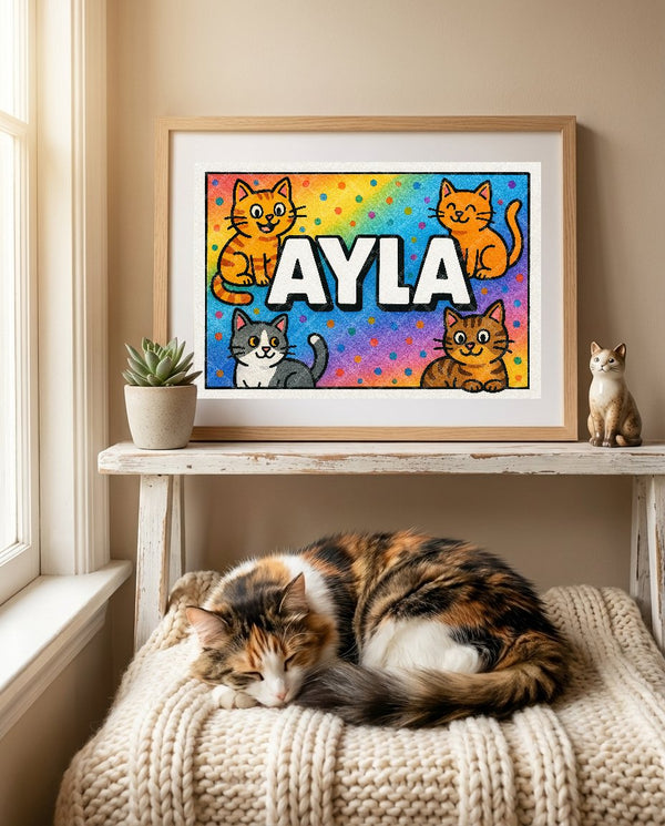 Ayla Colorful Cats Art