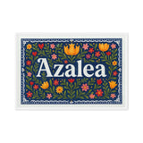 Azalea Name Art - Floral Farmhouse personalized wall print for kids