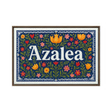 Azalea Name Art - Floral Farmhouse personalized wall print for kids