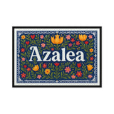 Azalea Name Art - Floral Farmhouse personalized wall print for kids