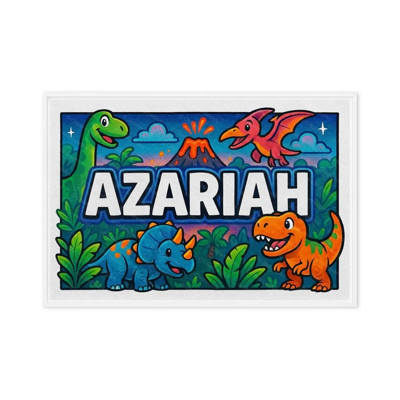Azariah Name Art - Dinosaur Adventure personalized wall print for kids