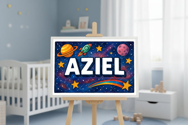"Aziel" Amongst the Stars Personalized Space Artwork
