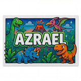Azrael Name Art - Dinosaur Adventure personalized wall print for kids