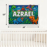 Azrael Name Art - Dinosaur Adventure personalized wall print for kids