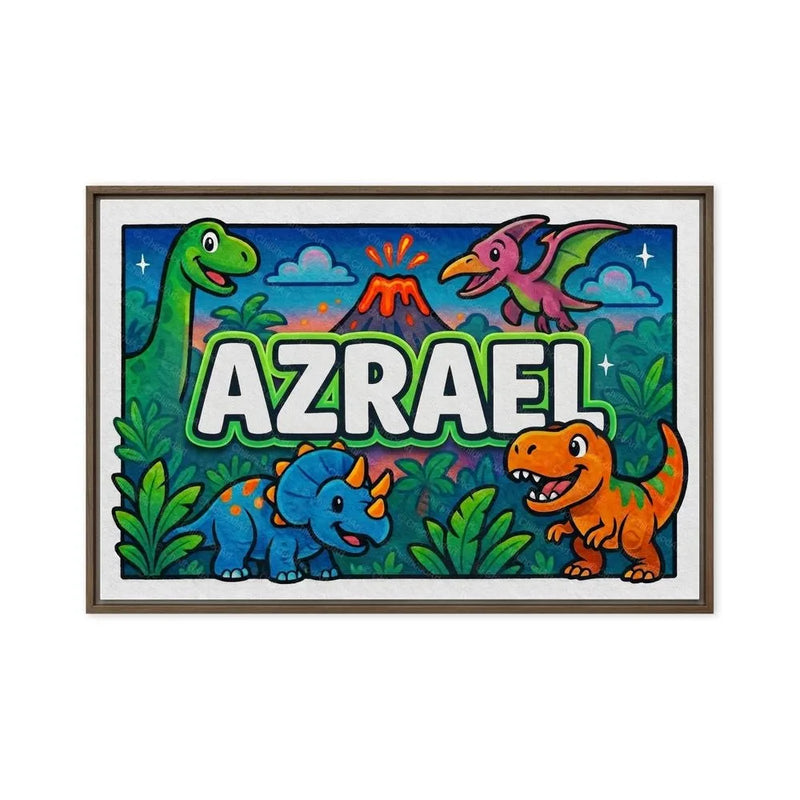 Azrael Name Art - Dinosaur Adventure personalized wall print for kids