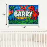 Barry Name Art - Dinosaur Adventure personalized wall print for kids