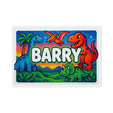 Barry Name Art - Dinosaur Adventure personalized wall print for kids