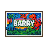 Barry Name Art - Dinosaur Adventure personalized wall print for kids