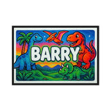 Barry Name Art - Dinosaur Adventure personalized wall print for kids