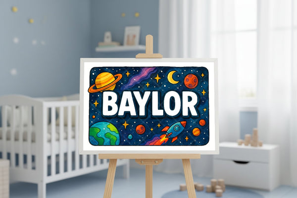 "Baylor" Amongst the Stars Personalized Space Artwork