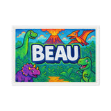 Beau Name Art - Dinosaur Adventure personalized wall print for kids