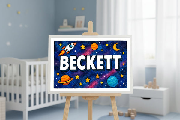 "Beckett" Amongst the Stars Personalized Space Artwork