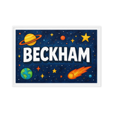 Beckham Name Art - Space Explorers personalized wall print for kids