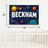 Beckham Name Art - Space Explorers personalized wall print for kids