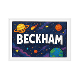 Beckham Name Art - Space Explorers personalized wall print for kids