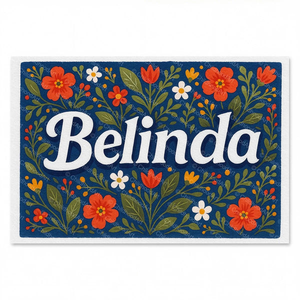 Belinda Floral Farmhouse Name Art