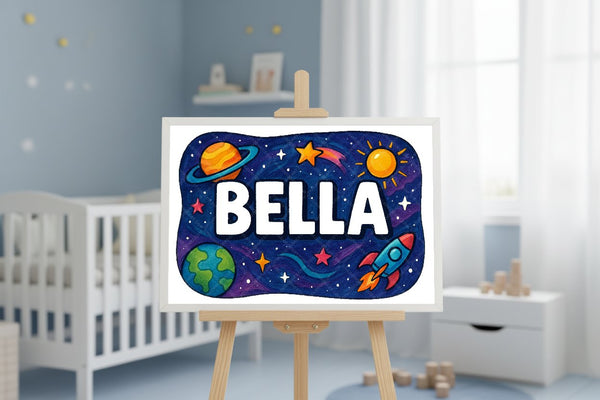 "Bella" Amongst the Stars Personalized Space Artwork