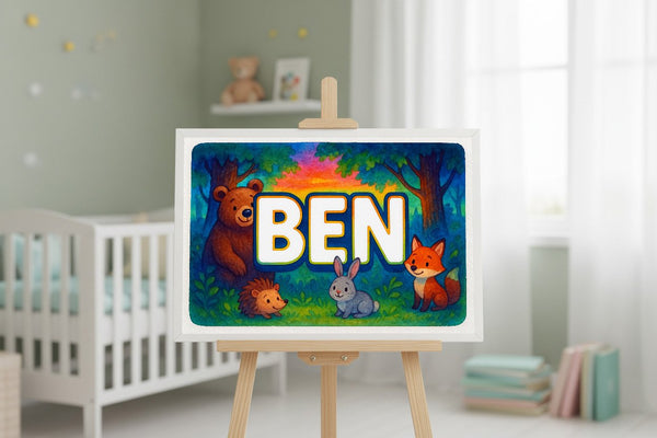 Ben’s Personalized Forest Friends Art
