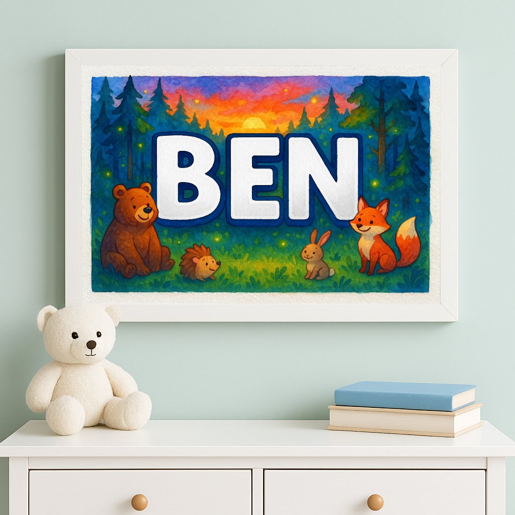 Personalized name art for Ben