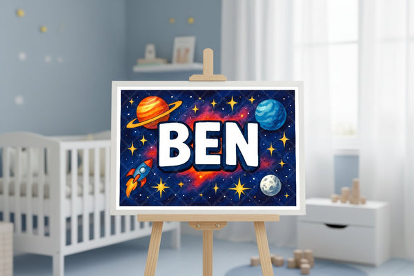 "Ben" Amongst the Stars Personalized Space Artwork