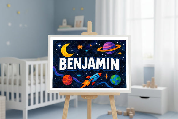 "Benjamin" Amongst the Stars Personalized Space Artwork