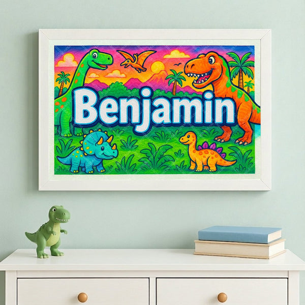 Benjamin’s Dinosaur Adventure Personalized Art