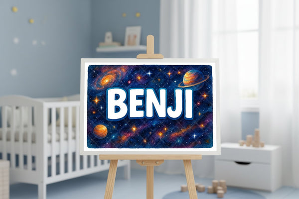 "Benji" Amongst the Stars Personalized Space Artwork