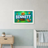 Bennett Name Art - Forest Friends personalized wall print for kids