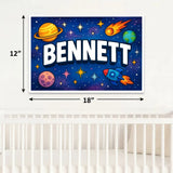 Bennett Name Art - Space Explorers personalized wall print for kids