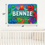 Bennie Name Art - Dinosaur Adventure personalized wall print for kids