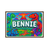 Bennie Name Art - Dinosaur Adventure personalized wall print for kids