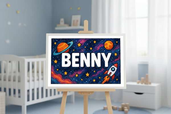 "Benny" Amongst the Stars Personalized Space Artwork