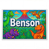 Benson Name Art - Dinosaur Adventure personalized wall print for kids