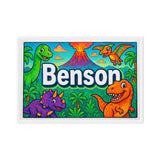 Benson Name Art - Dinosaur Adventure personalized wall print for kids