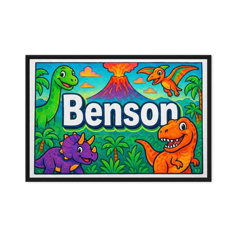 Benson Name Art - Dinosaur Adventure personalized wall print for kids
