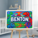 Benton Name Art - Dinosaur Adventure personalized wall print for kids